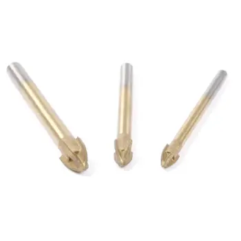 

Fixmee Titanium 6 8 10 mm Tungsten Carbide Tile&Glass Cross Spear Point head Drill Bits