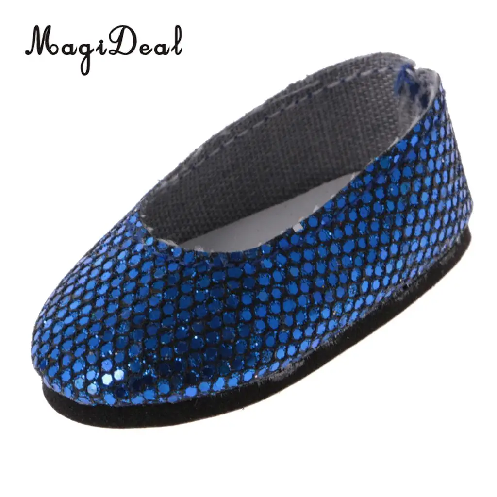 MagiDeal Bling Bling 4 Pairs Plastic Sequins Shoes for 14 Inch   Wellie Wisher Dolls Accessories