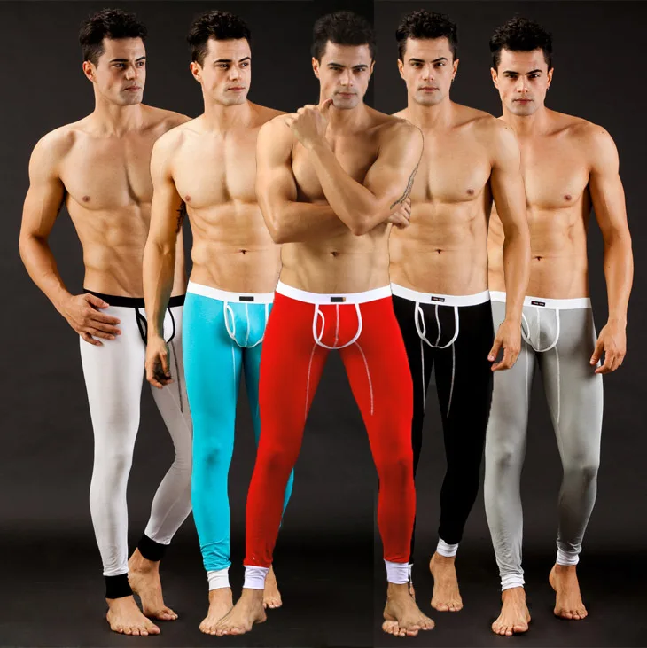 Новое поступление, мужские кальсоны из модала, мужские теплые штаны, тонкие эластичные линии, мужское модное сексуальное нижнее белье, обтягивающие леггинсы, кальсоны