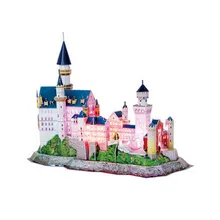 Criativo Cubicfun Neuschwanstein L174h Características Arquitetônicas DIY Enigma 3D Modelos Brinquedos Para A Coleta de Presente de Natal LEVOU Luz