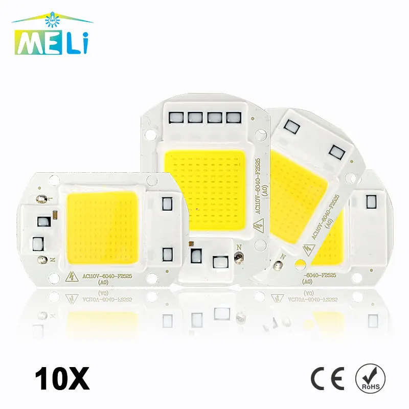 

10Pcs 220V COB LED Lamp 10W 20W 30W 50W 100W Led Lamp Bulb Input Smart IC White Fit For DIY Spotlight Floodlight