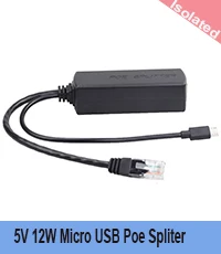 Изолированный тип активный сплиттер PoE Micro USB P 48 В до 5 В 2.4A Ауэр Over Ethernet 80.3af/802.3at стандарт