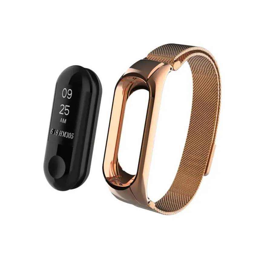 Браслет на запястье для Xiaomi mi Band 3 Нержавеющая сталь mi lanese Магнитная Петля Группа Смарт часы 18Jul10