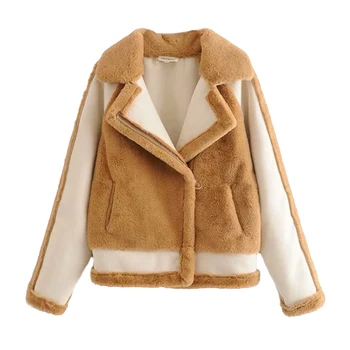 

Sheep Shearing Fur Winter Coat Women Wool Jacket korean outerwear Lambswool Fur large jackets Coats Women Tops woolrich jacket