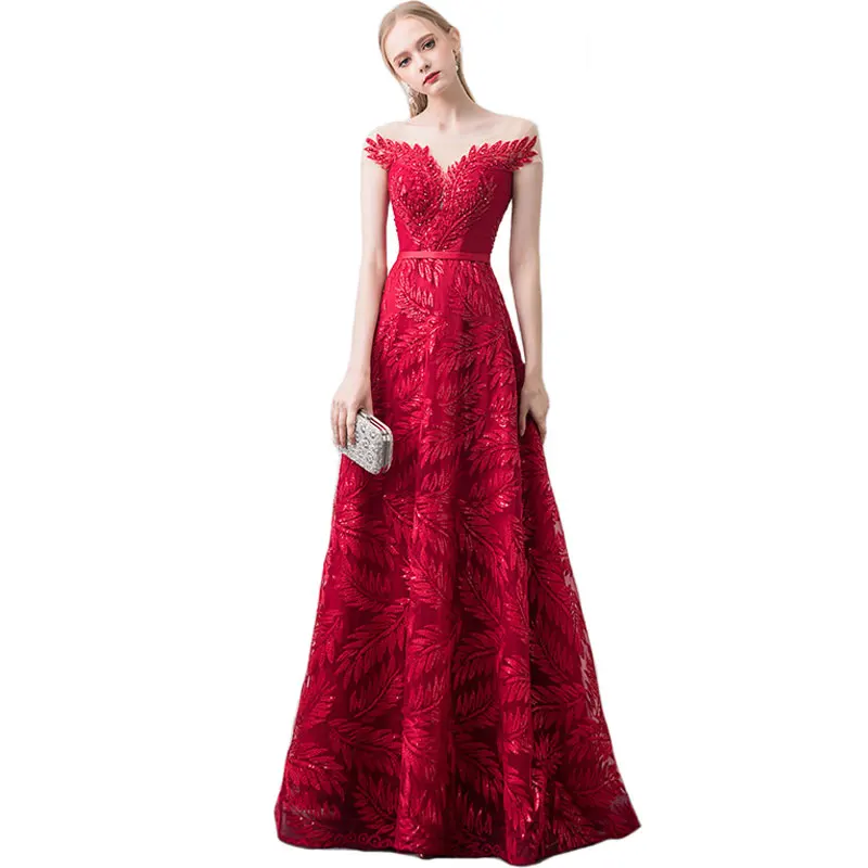 

Women Dress Summer Elegant Off Shoulder Sequin Beaded Plus Size Dress Female Sexy Ball Gown Long Flowers Party Dress