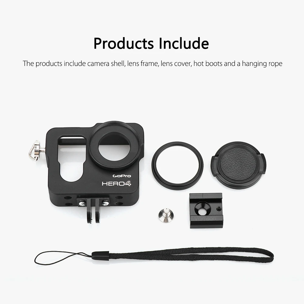 Защитный чехол Vamson для Gopro Алюминиевый металлический корпус рамка с ЧПУ + крышка