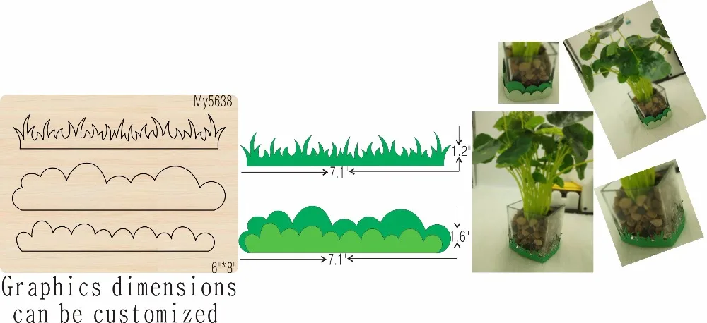 Толстый рост травы-1 новая деревянная форма режущие штампы для скрапбукинга Thickness-15.8mm