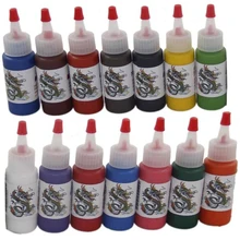 14 шт. набор чернил для тату Перманентный макияж 30 мл/бутылка Косметическая ручная краска черный белый красный