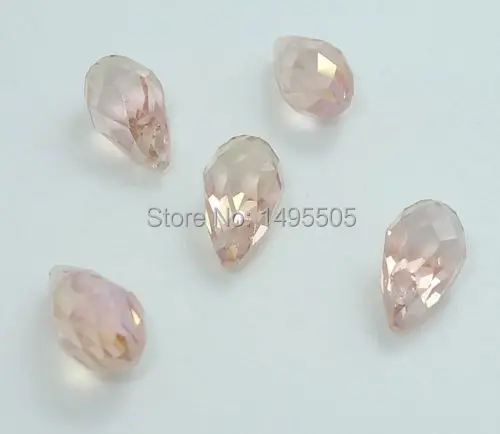 

25PCS Teardrop CRYSTAL GLASS LOOSE BEADS 12MM pink