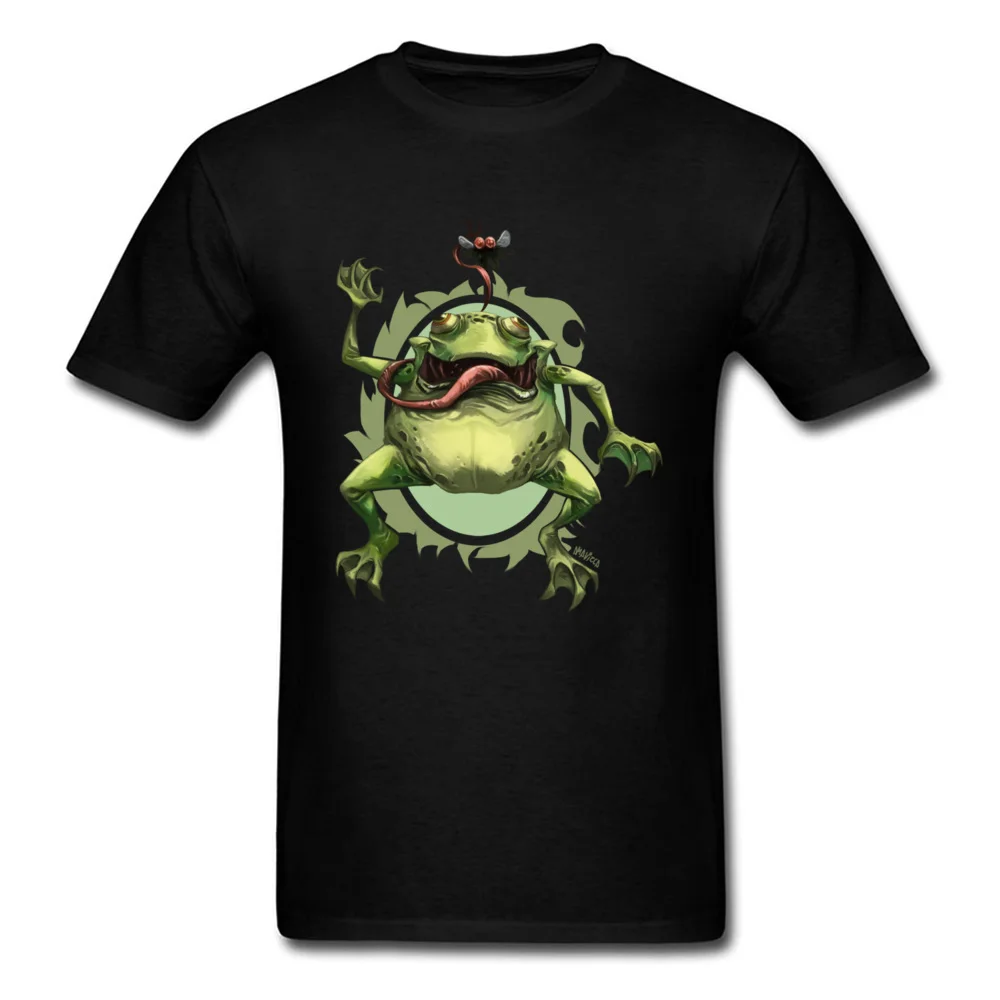 Hungry frog T Shirt Birthday Short Sleeve 2018 Fashion Round Collar 100% Cotton Tops Shirts Tee-Shirts for Men April FOOL DAY Hungry frog black