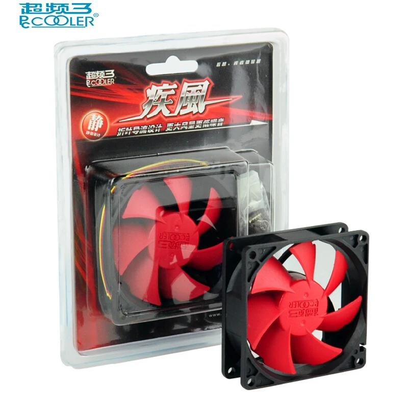 

Pccooler F85 8cm computer case cooling fan quiet detachable and washable 80mm computer Chassis cooling 8025 computer case fan