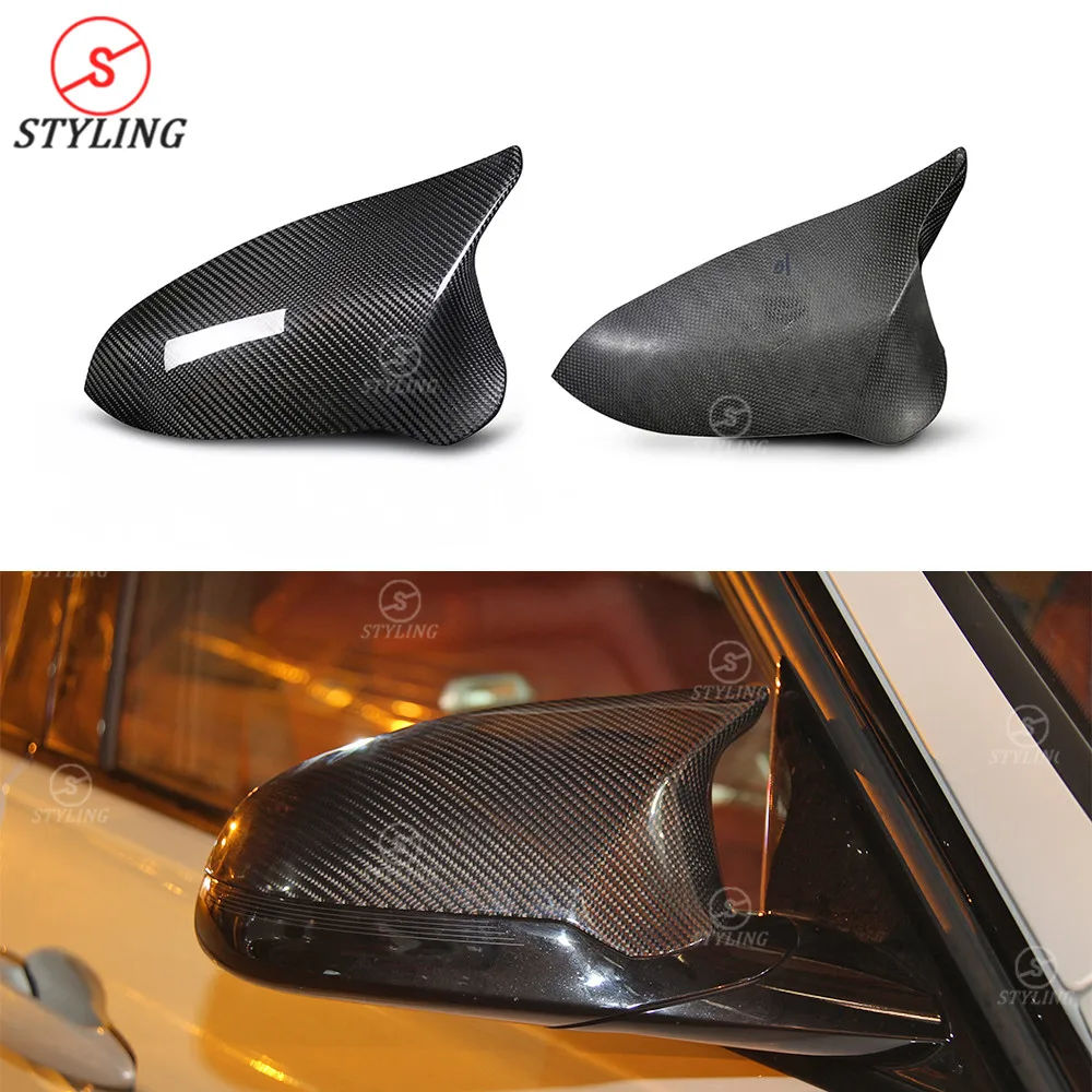 Real M3 M4 Side Mirror Cover For BMW F80 F82 F83 Dry Carbon Fiber Rear
