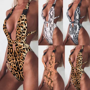Leopard/Snake Skin High Waist Swimsuit 4