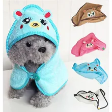 Мультфильм банное полотенце для домашних животных забавные товары для собак кошек супер абсорбирующий щенок халат костюм Kawaii животных узор полотенца