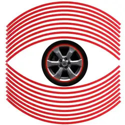 Набор 8 мм красный обод колеса автомобиля Светоотражающая Лента наклейки-полоски, наклейка