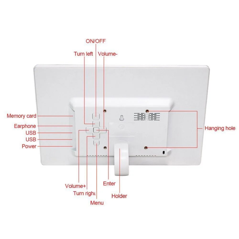 12 дюймов Tft Lcd светодиодная цифровая рамка фото полная функция, Mp3, фильм, пульт дистанционного управления с для sd-карты и Usb