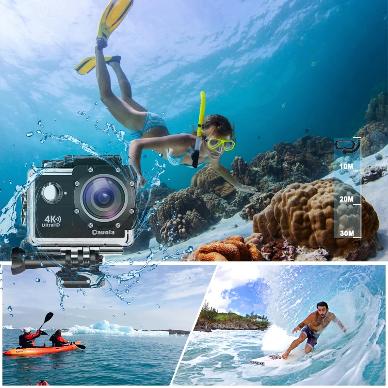 Davola Экшн камера 4 K Wi Fi водостойкий подводный Go Sport HD 1080 P Спорт на открытом воздухе