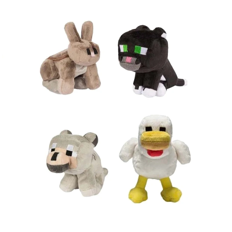 

Plush Toys 6 Style 18-23cm Stuffed Plush Toy Zombie Snow Golem Wolf Duck Ocelot Minecraft Cartoon Doll For Kids