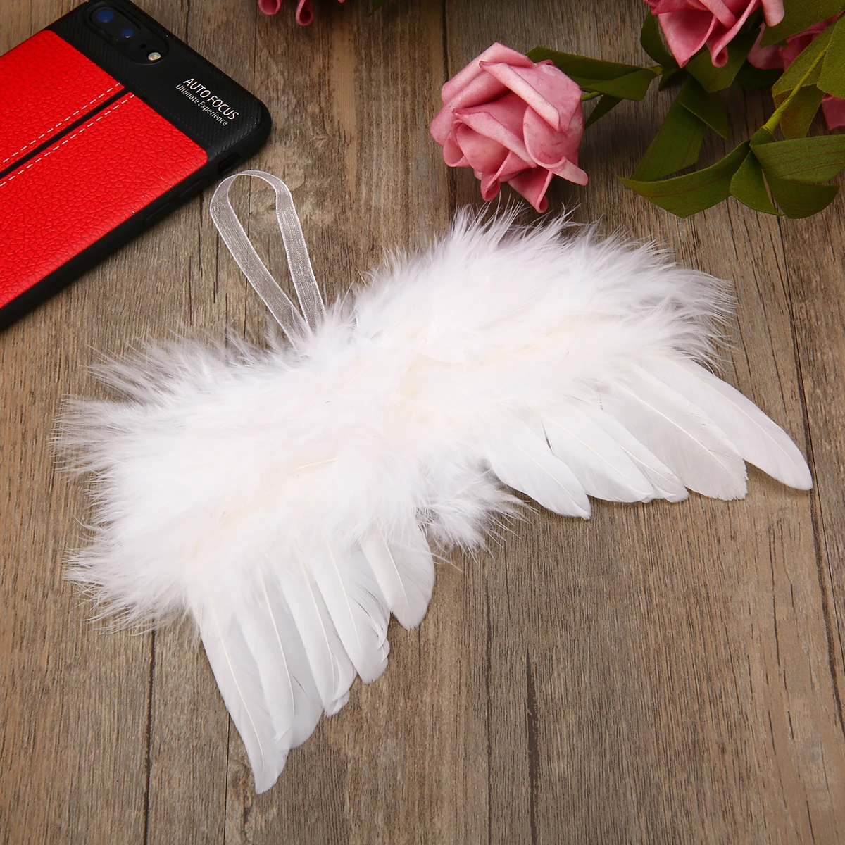 1pcs Mini Cute White Angel Feather Wing Decoration Wedding Christmas Tree Party Hanging DIY Ornaments
