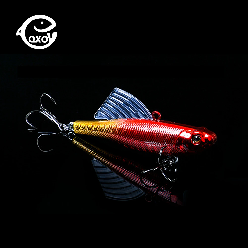QXO 7 سنتيمتر 18g الصيد إغراء Crankbait الحبار الأخطبوط HardMinnow تهزهز إغراء المعدن VIB الطعم الشتاء الجليد السلع ل الصيد المتذبذب الطعم