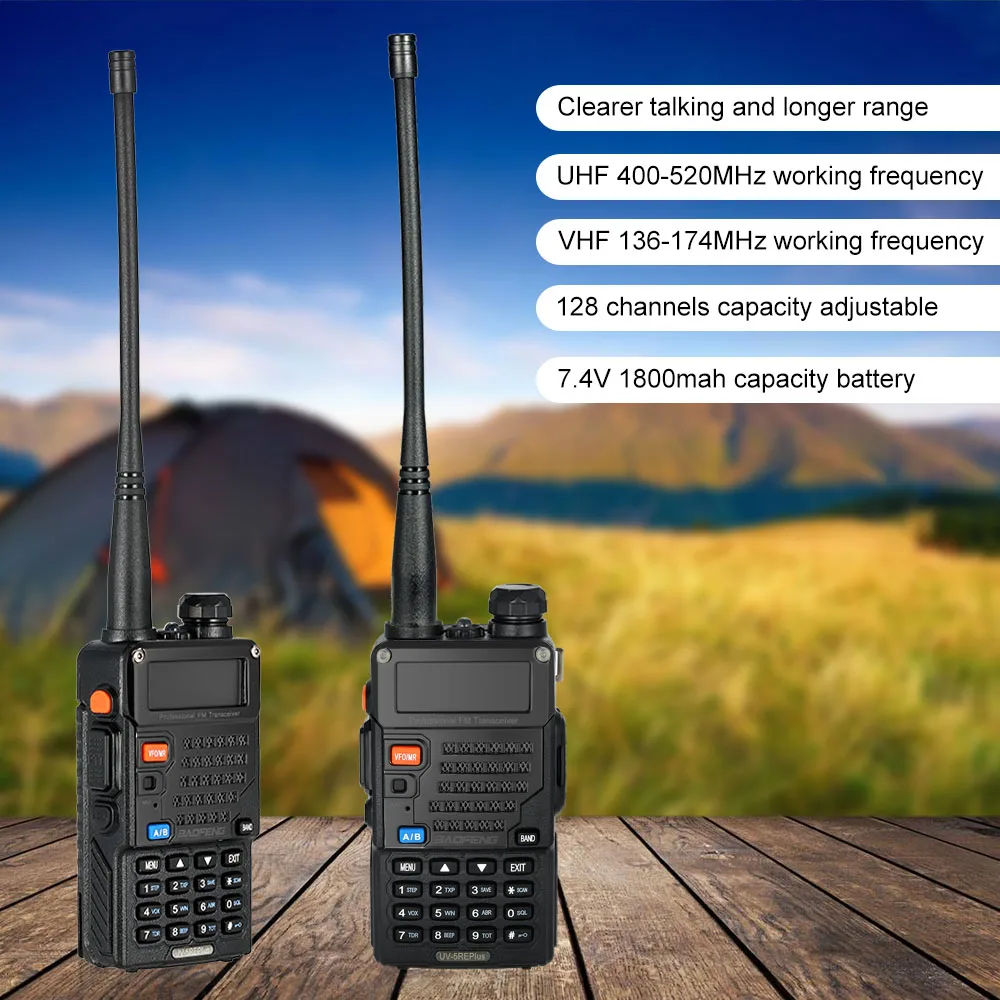 Baofeng UV-5RE Plus портативная радио двухсторонняя радиостанция рация 5 Вт vhf uhf двухдиапазонный коммуникатор Портативный Трансивер