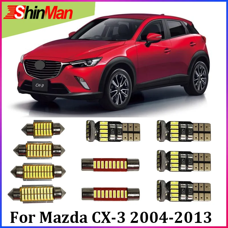 

ShinMan 6X Error Free Auto Master LED Car Light Interior Light LED Conversion Kit For Mazda cx3 CX 3 2004-2013 Accessories