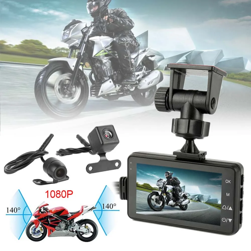 3'' 140 Degree Dual Lens Full HD 720P Motorcycle DVR Camera Motorcycle