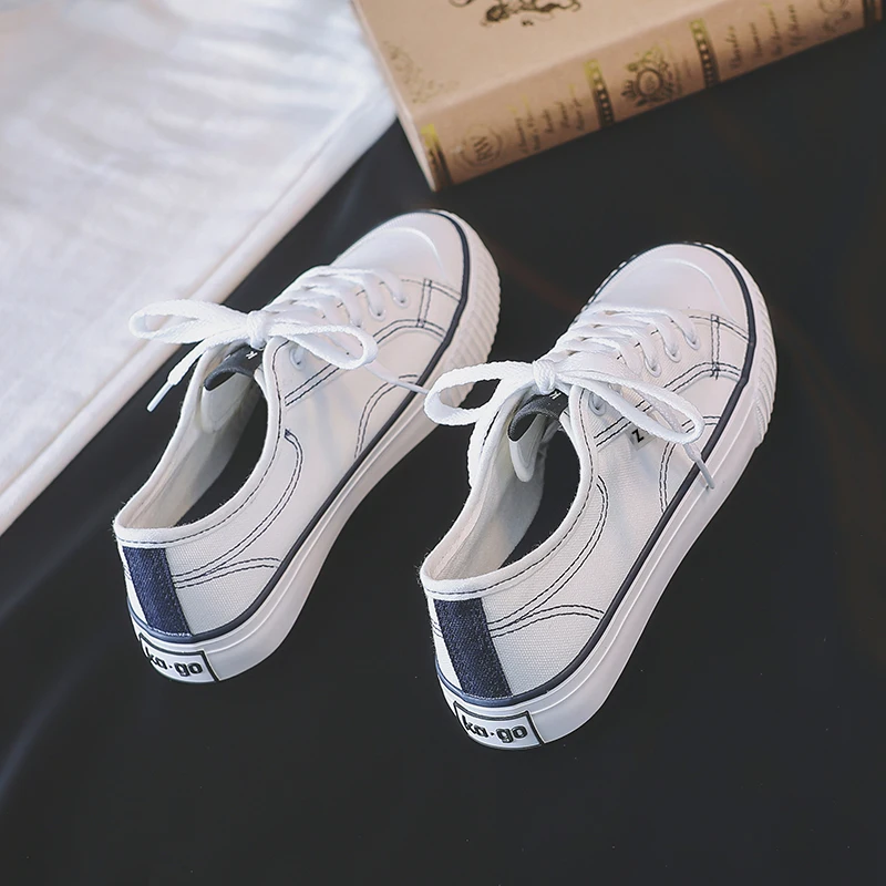 

Low-top Leisure Canvas Women Shoes Spring Fashion Solid Color Shallow Ladies Casual Sneakers High Quality Breathable Footwear
