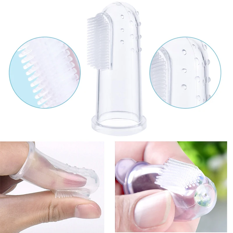 1PC Silicone Baby Finger Toothbrush and Box Children Teeth Clear Rubber Kids Massager Cleaning Tooth Brush Infant Brush