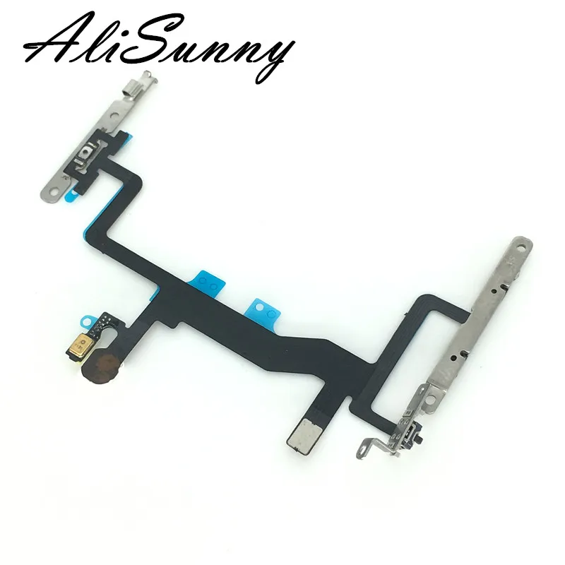 

AliSunny 5pcs Power Flex Cable for iPhone 6S 4.7'' + Volume Button Contral + Silent Switch Ribbon With Metal Bracket Flash