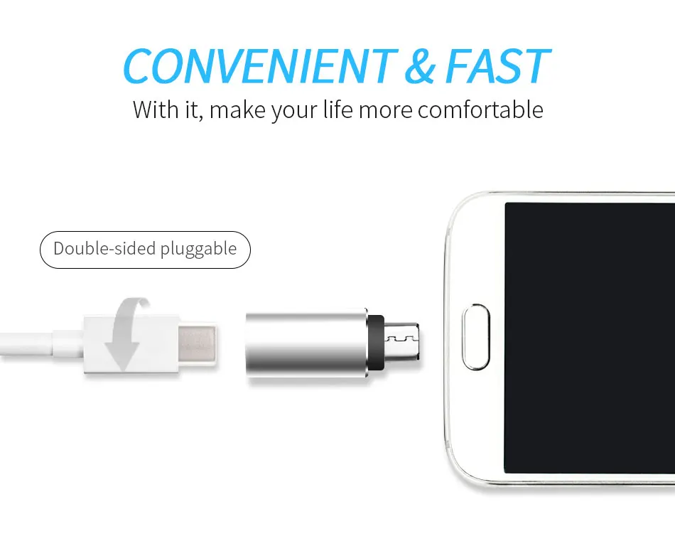_02Female Type-C USB-C to Male Micro USB B 3.0 Date Charging Cable Adapter Converter for Samsung Xiaomi Meizu Huawei honor Table