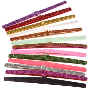 

100pcs Elastic Glitter Hairband 1cm Hair Band Headband Boutique Hair Accessories Fashion Headwear Cheap Accessory Head Wrap