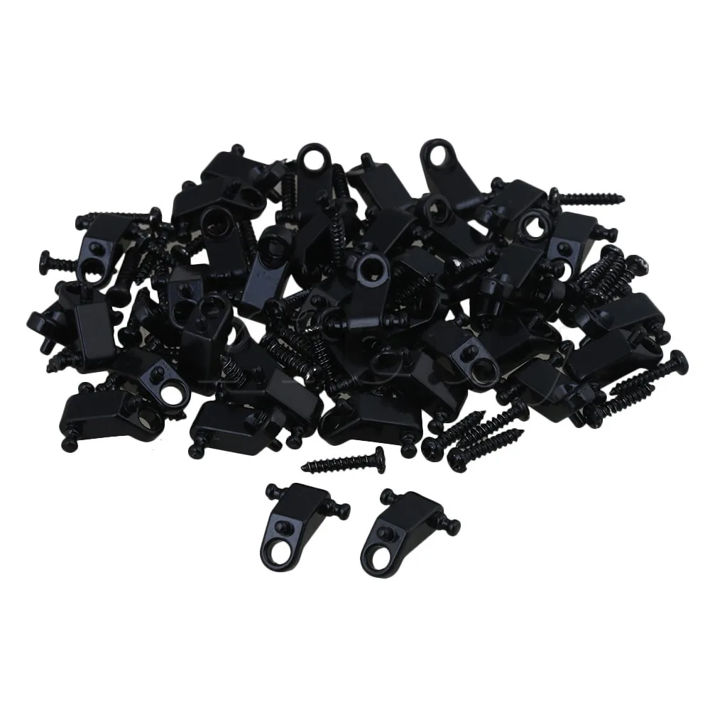 

Yibuy Black Copper Roller Guitar String Tree Guides String Retainer for Electric Guitar Pack of 40