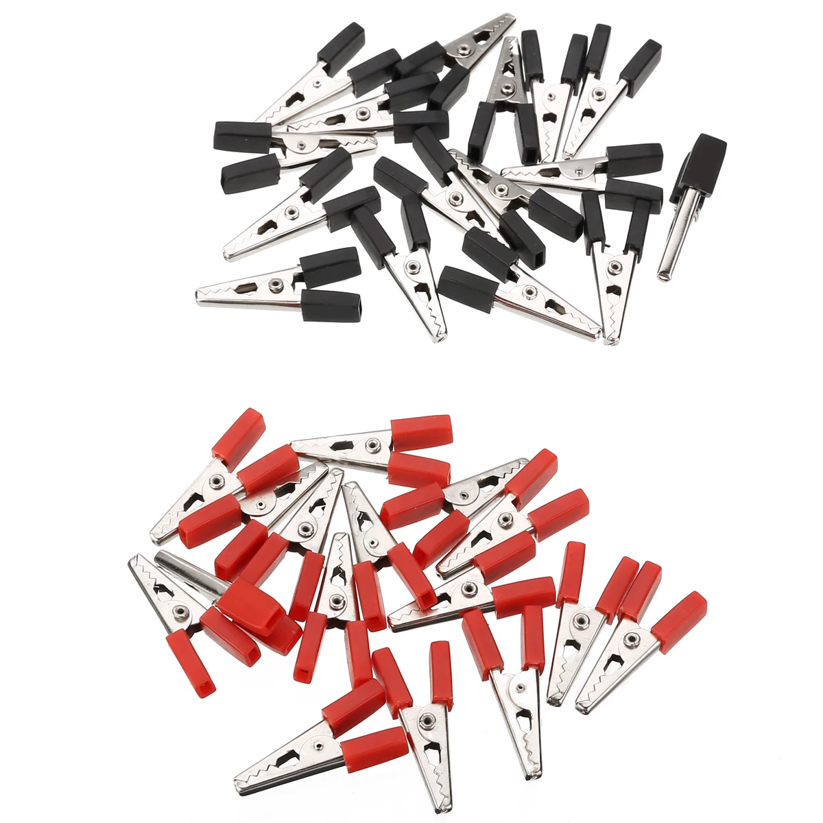 32pcs NEW Crocodile Clips Electrical Battery Alligator Clamps Red Black Small Battery Clip Alligator Clip Wire Clip Test Tool
