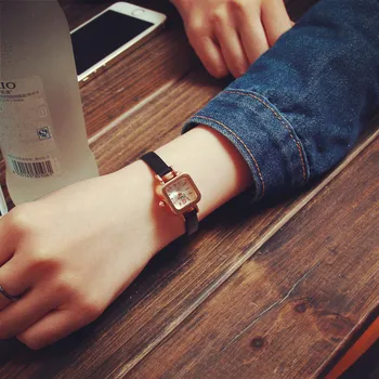 

Top Fashion Small Square Dial Womens Watch Female Leather Quartz Watch Multiple Colors for Chioces Relogio Feminino for Ladies