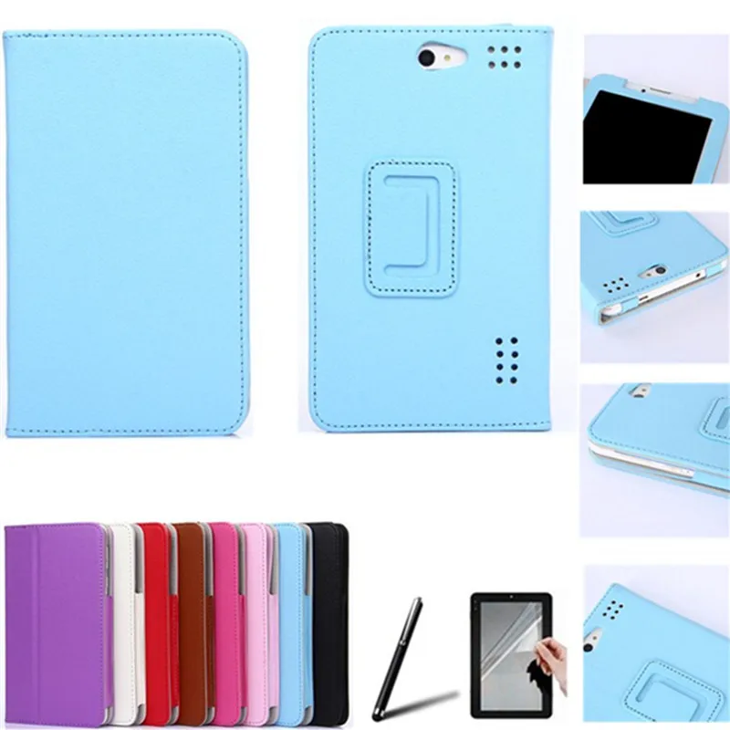  Free Protective Film&Stylus Pen for Irbis TZ42 7 Inch Tablet  PU Leather Cover Case Free Shipping via ePacket to Russia 
