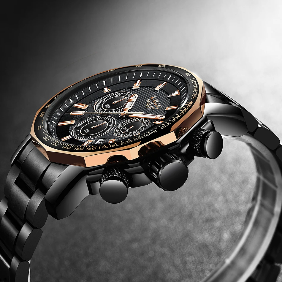 

Relogio Masculino LIGE Men Watch Top Brand Luxury Waterproof Sport Watch Men Quartz Watches Business Fashion Large Dial Clock