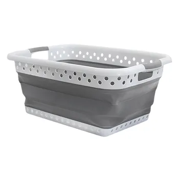 

Plastic Large Foldable Hamper Basket Laundry Basket Laundry Bucket Save Space Bathroom Car Storage Basket Creative Home #LR2