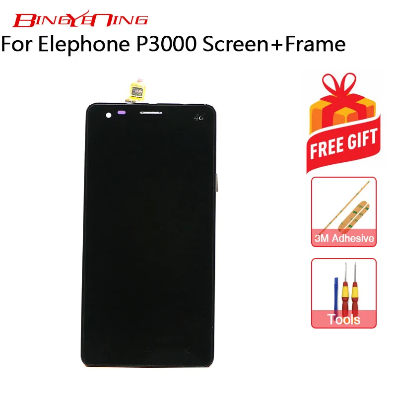 

BingYeNing New Original For Elephone P3000 P3000S Touch Screen +LCD Display+Frame Assembly Replacement