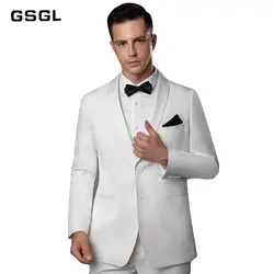 Мужской костюм, приталенный костюм с двумя пуговицами, костюм из 2 предметов, Блейзер, платье, деловой пиджак и брюки для свадебной вечеринки