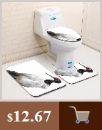 Zeegle пейзаж с 3 шт./компл. коврик для ванной комплект противоскользящие Ванная комната коврики для туалета Rugs фланель Ванная комната коврик