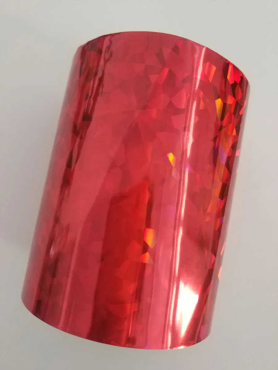 Holographic foil stamping foil red color broken design hot press on paper or plastic heat stamping film