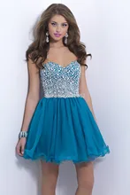 Trägerlosen Chiffon Short Crystal Cocktailkleid
