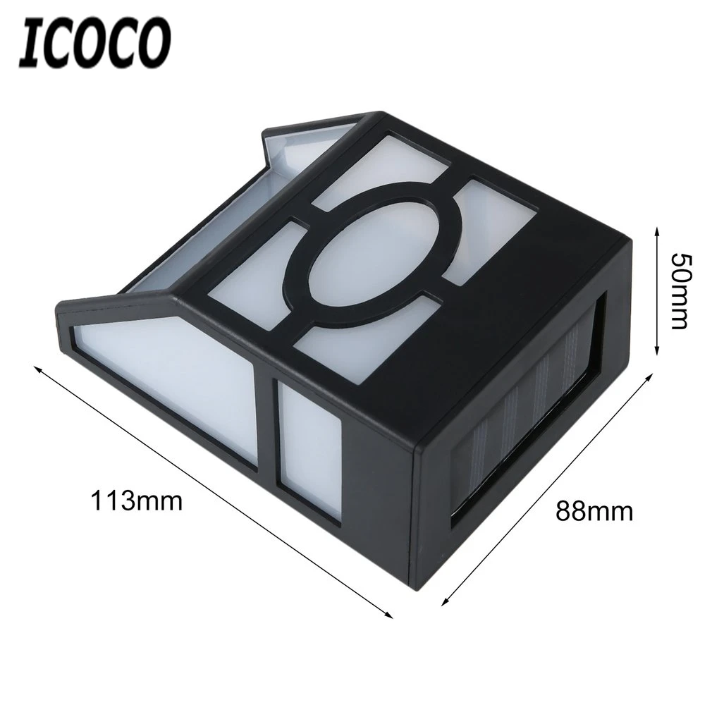 ICOCO Водонепроницаемый светодиодный настенный светильник на солнечной энергии с низким энергопотреблением супер яркая наружная садовая дорожка лампа освещения для заборного ограждения