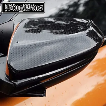 

FIT FOR HONDA CIVIC 2016 2017 CHROME SIDE DOOR MIRROR COVER REAR VIEW TRIM OVERLAY BEZEL MOLDING CARBON BLACK STYLING GARNISH