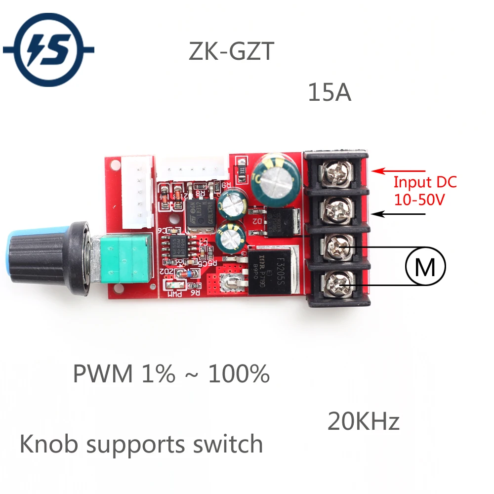 

DC 10V-50V 15A DC PWM Motor Speed Controller Module LED Dimmers Board High-Power LED Dimmer Module Speed Switch