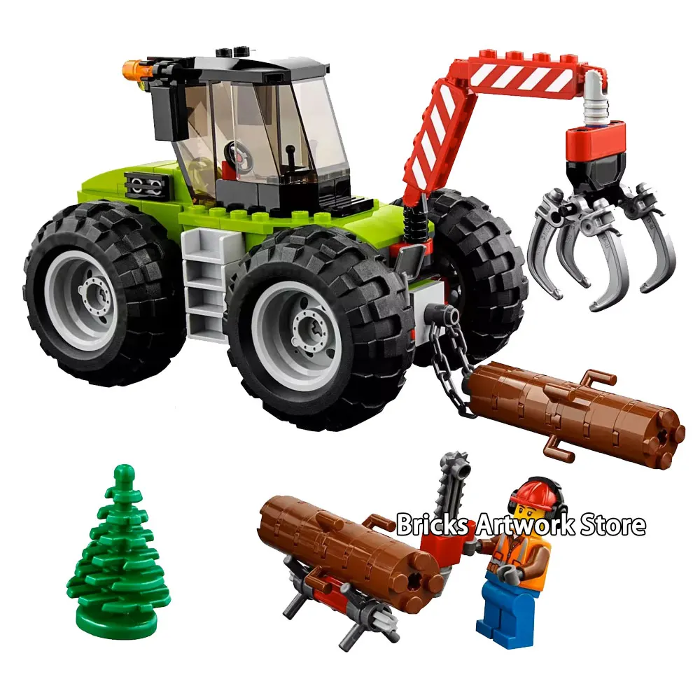 

194pcs City Series Forest Tractor Engineering lumberman Figures Building Blocks Bricks Toys For Kids Gifts Fit 60181