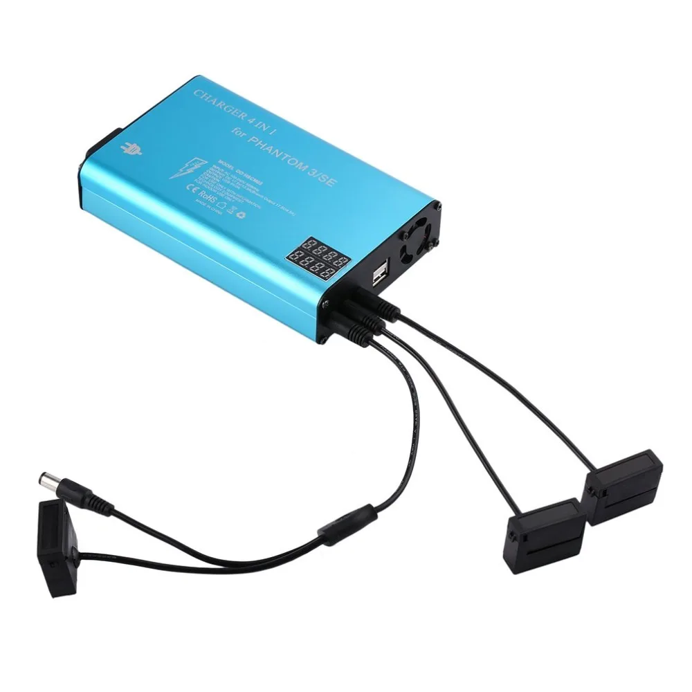 

4 in 1 Rapid Battery Charger for DJI Phantom 3/SE Battery and Remote Controller Over-voltage Over-current Protection Safe