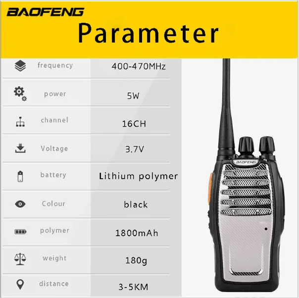 100% оригинальная двухсторонняя рация Baofeng A5 5 Вт 16 каналов Портативная