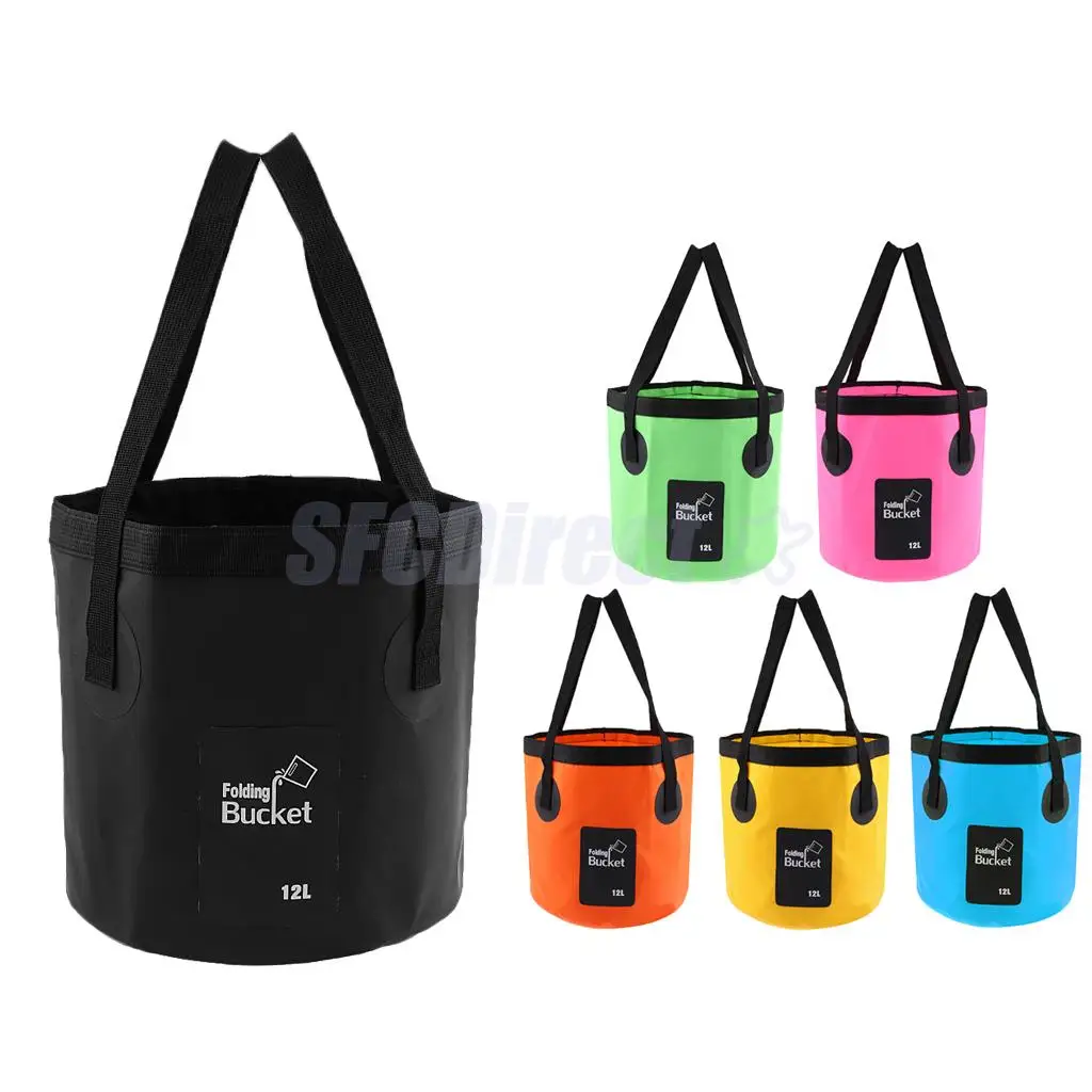 Folding Bucket Collapsible Water Carrier Bag Pot Camping Fishing Outdoor 